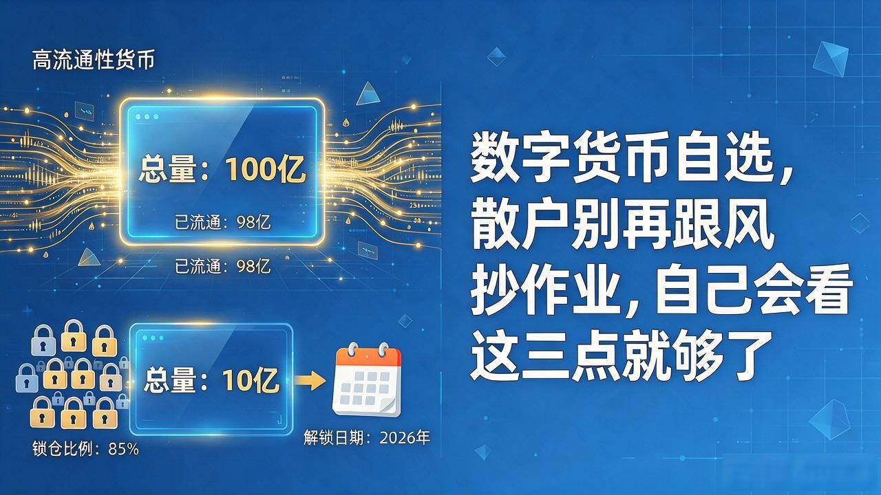 数字货币自选，散户别再跟风抄作业，自己会看这三点就够了