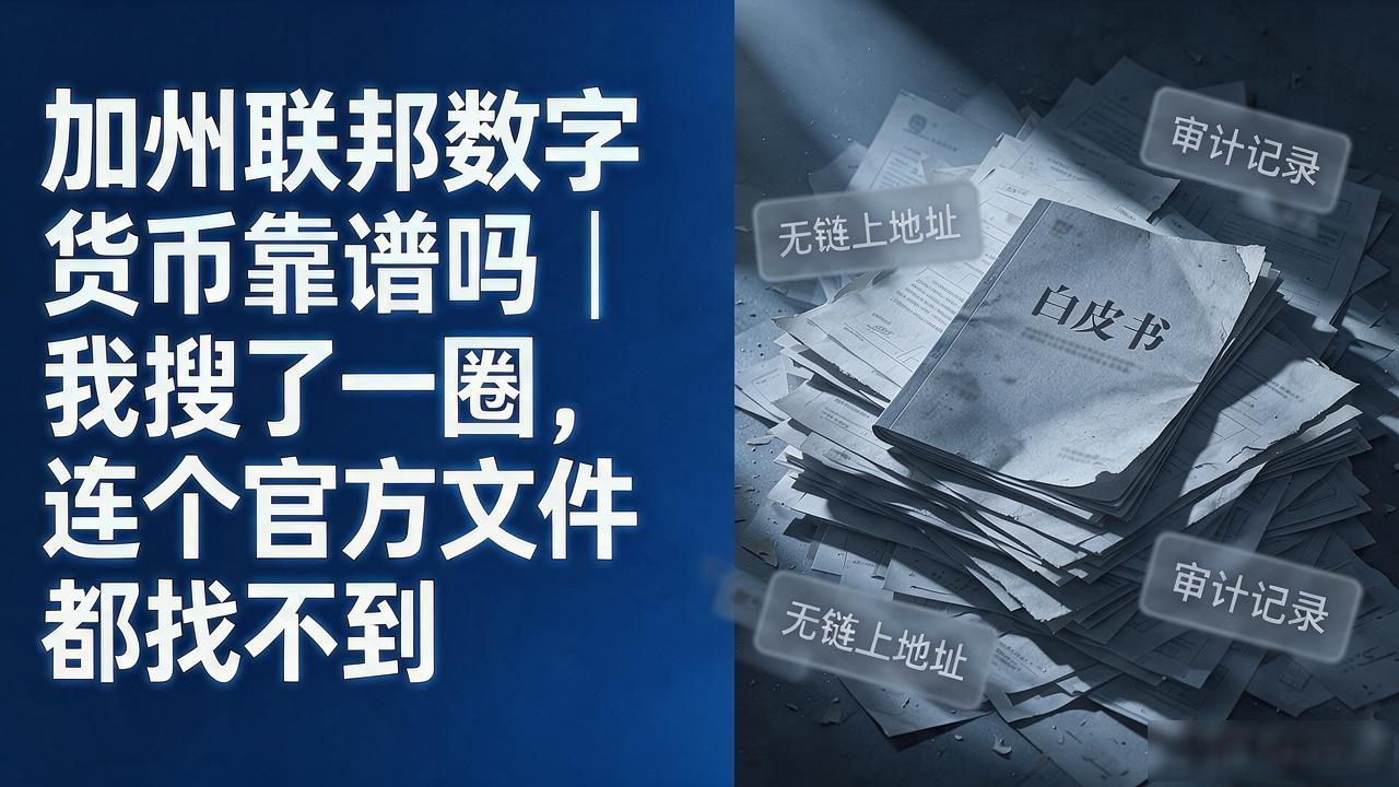 加州联邦数字货币靠谱吗｜我搜了一圈，连个官方文件都找不到