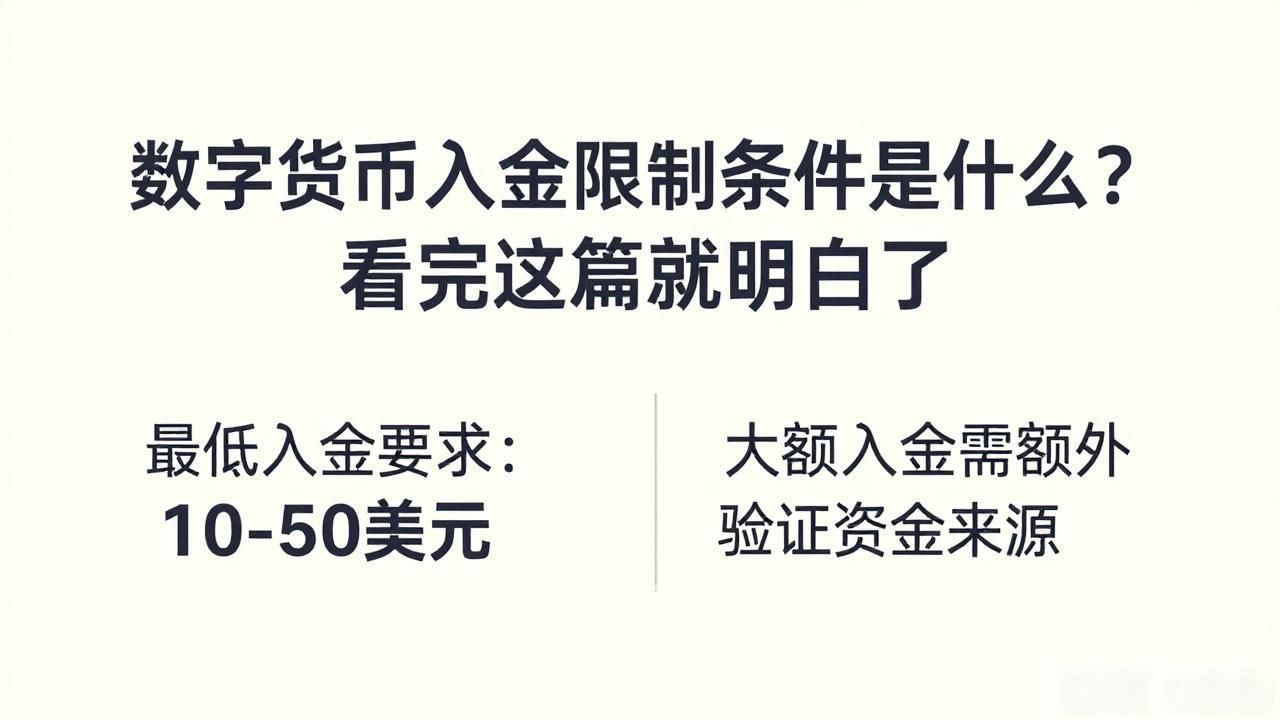 数字货币入金限制条件是什么？看完这篇就明白了