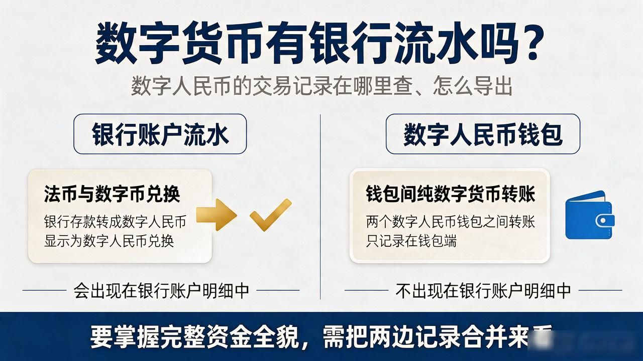 数字货币有银行流水吗？数字人民币的交易记录在哪里查、怎么导出