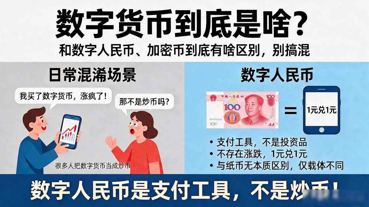 数字货币到底是啥？和数字人民币、加密币到底有啥区别，别搞混