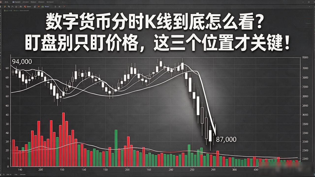 数字货币分时K线到底怎么看？盯盘别只盯价格，这三个位置才关键