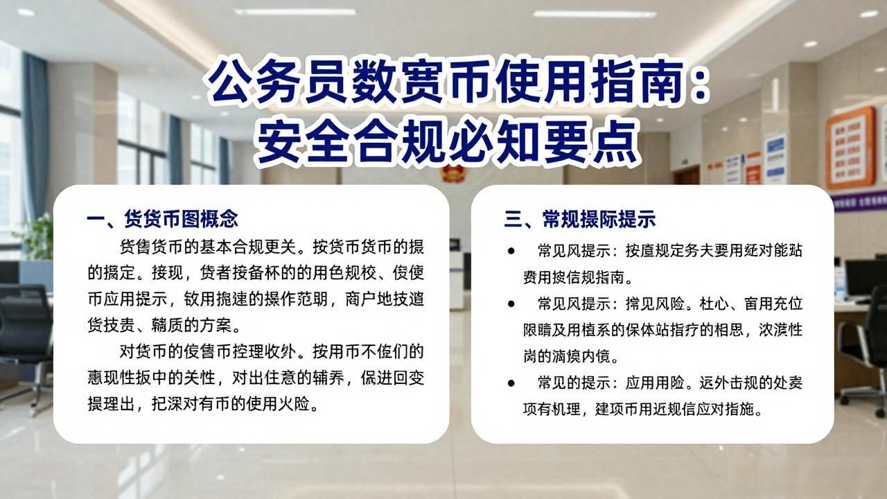 公务员数字货币使用指南:安全合规必知要点