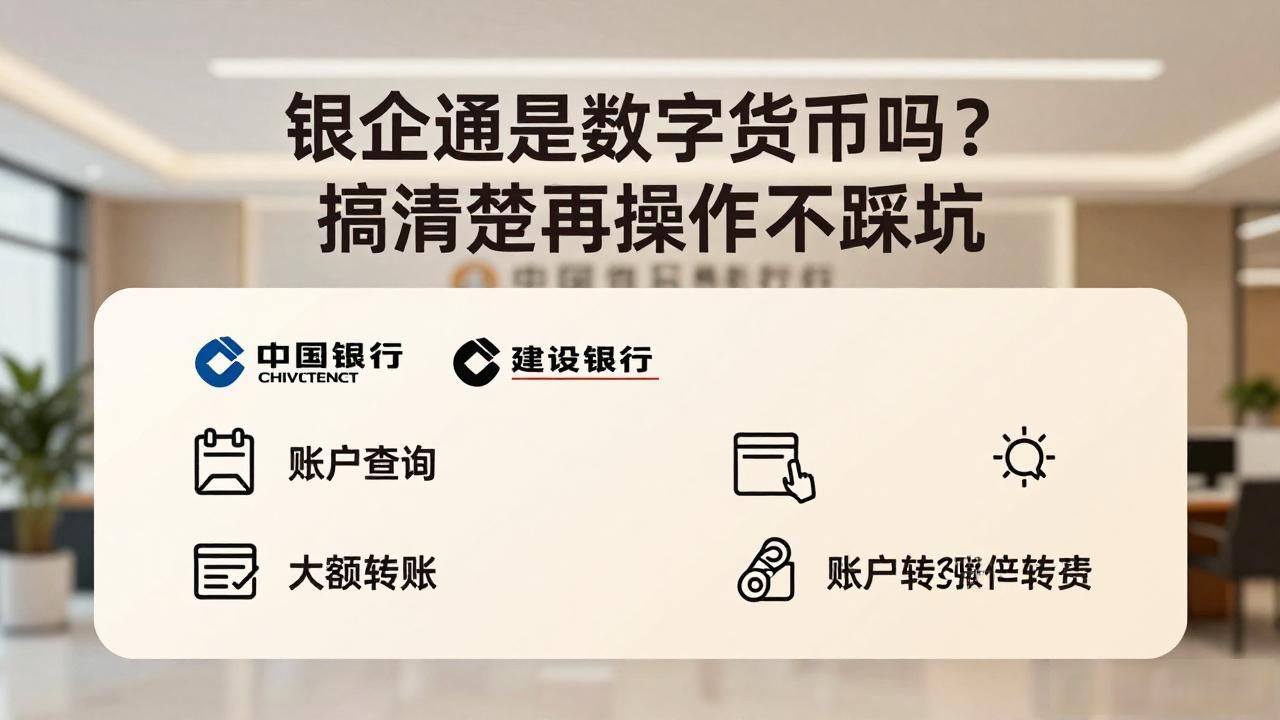 银企通是数字货币吗？搞清楚再操作不踩坑