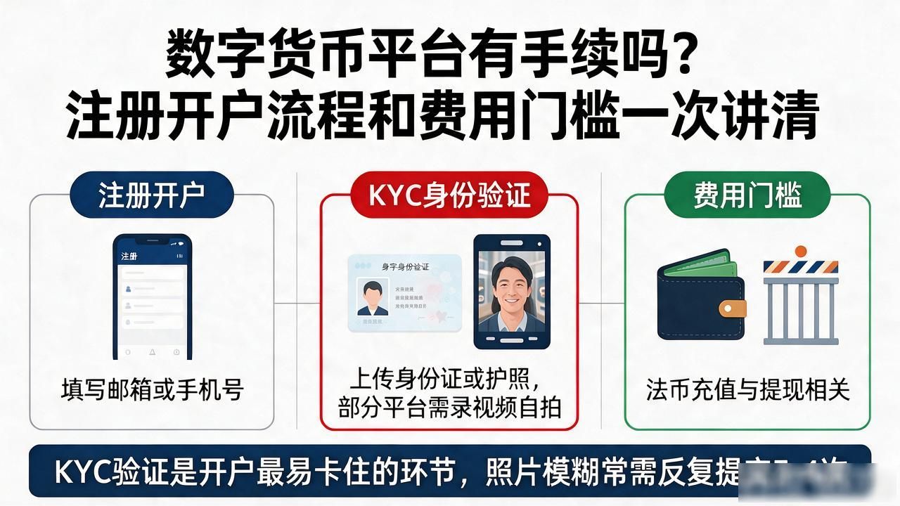 数字货币平台有手续吗?注册开户流程和费用门槛一次讲清