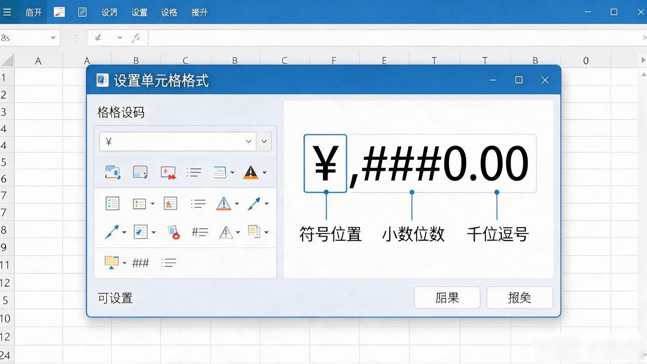 Excel单元格数字格式货币型怎么设置，人民币符号怎么加