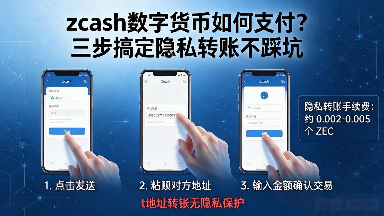 zcash数字货币如何支付？三步搞定隐私转账不踩坑