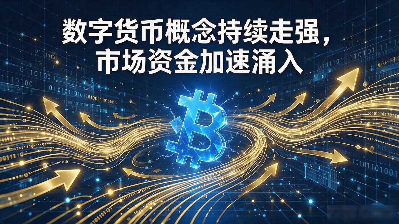 数字货币概念持续走强，市场资金加速涌入