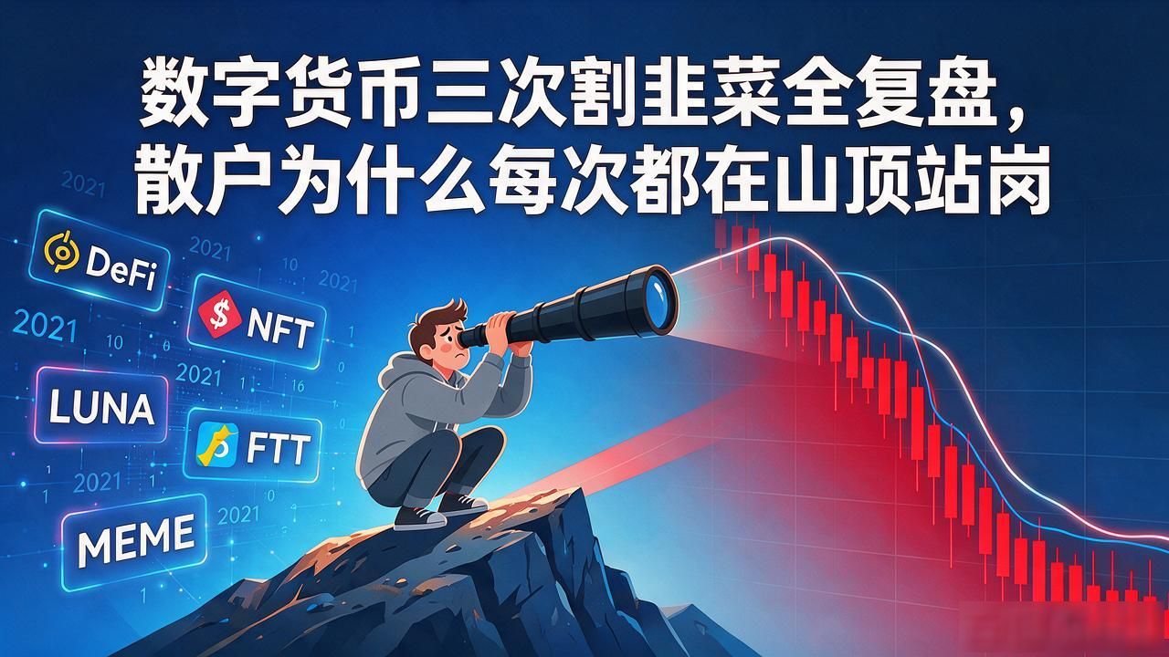 数字货币三次割韭菜全复盘，散户为什么每次都在山顶站岗