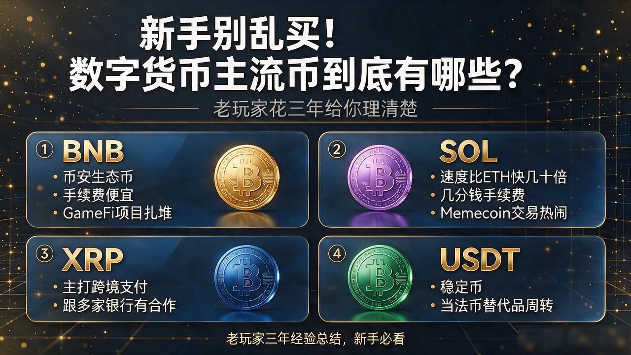 新手别乱买！数字货币主流币到底有哪些？老玩家花三年给你理清楚