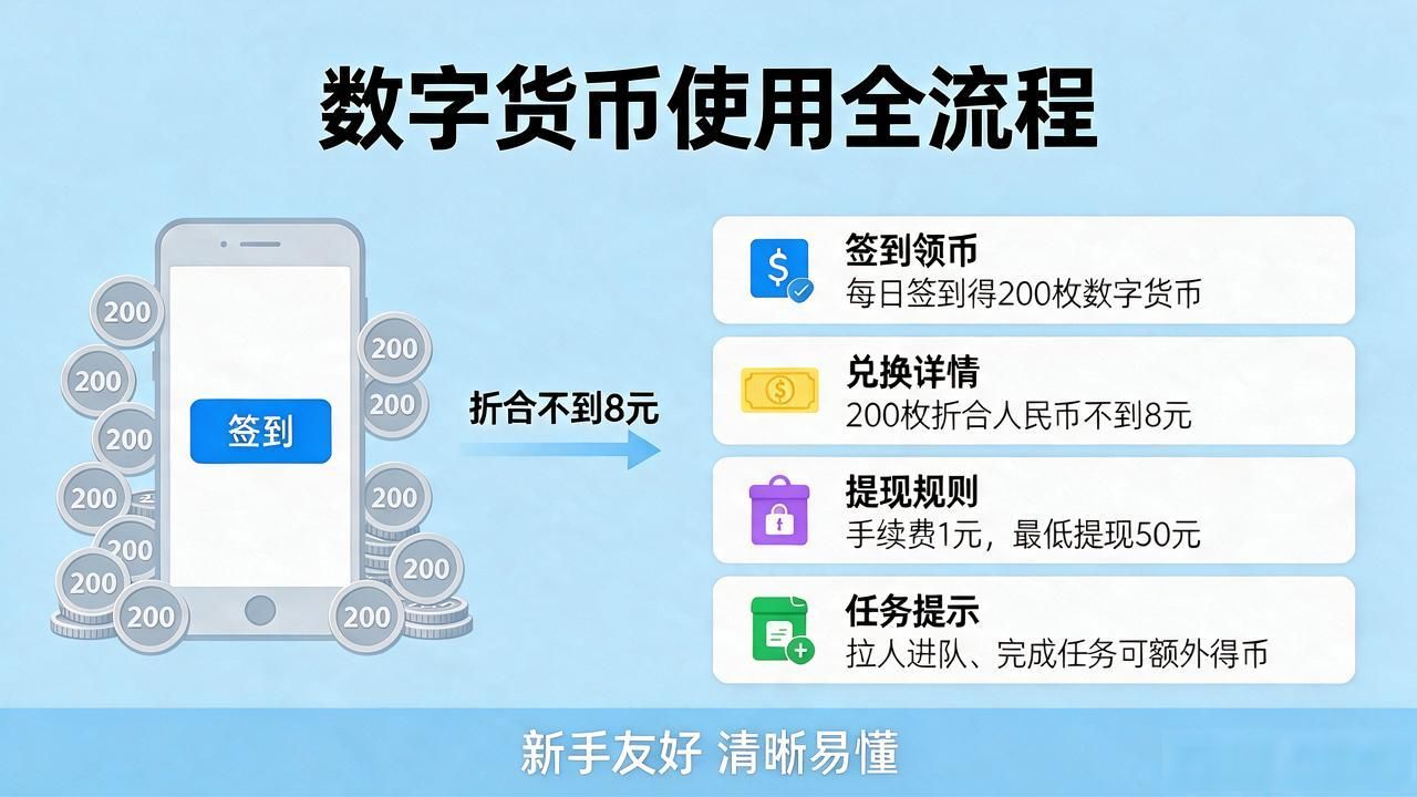 打卡数字货币怎么用，新手签到领币能不能提现一篇讲清