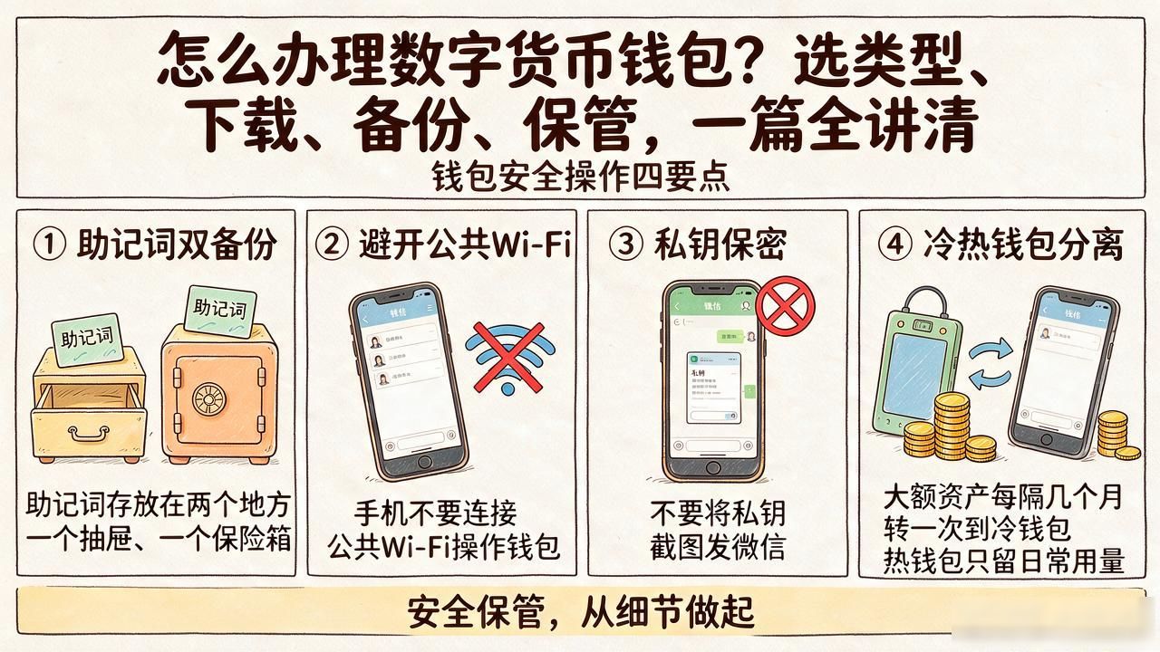 怎么办理数字货币钱包？选类型、下载、备份、保管，一篇全讲清