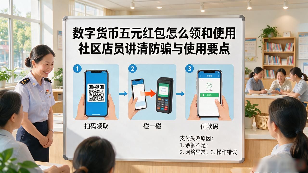 数字货币五元红包怎么领和使用 社区店员讲清防骗与使用要点