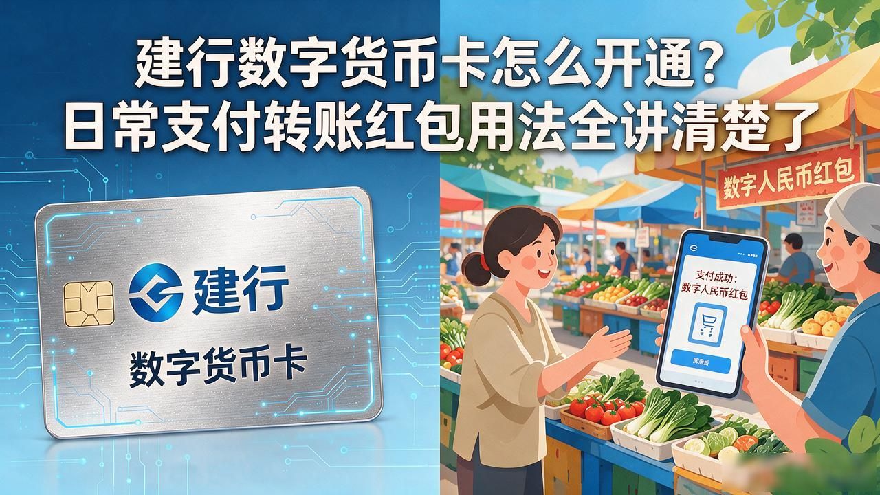 建行数字货币卡怎么开通？日常支付转账红包用法全讲清楚了