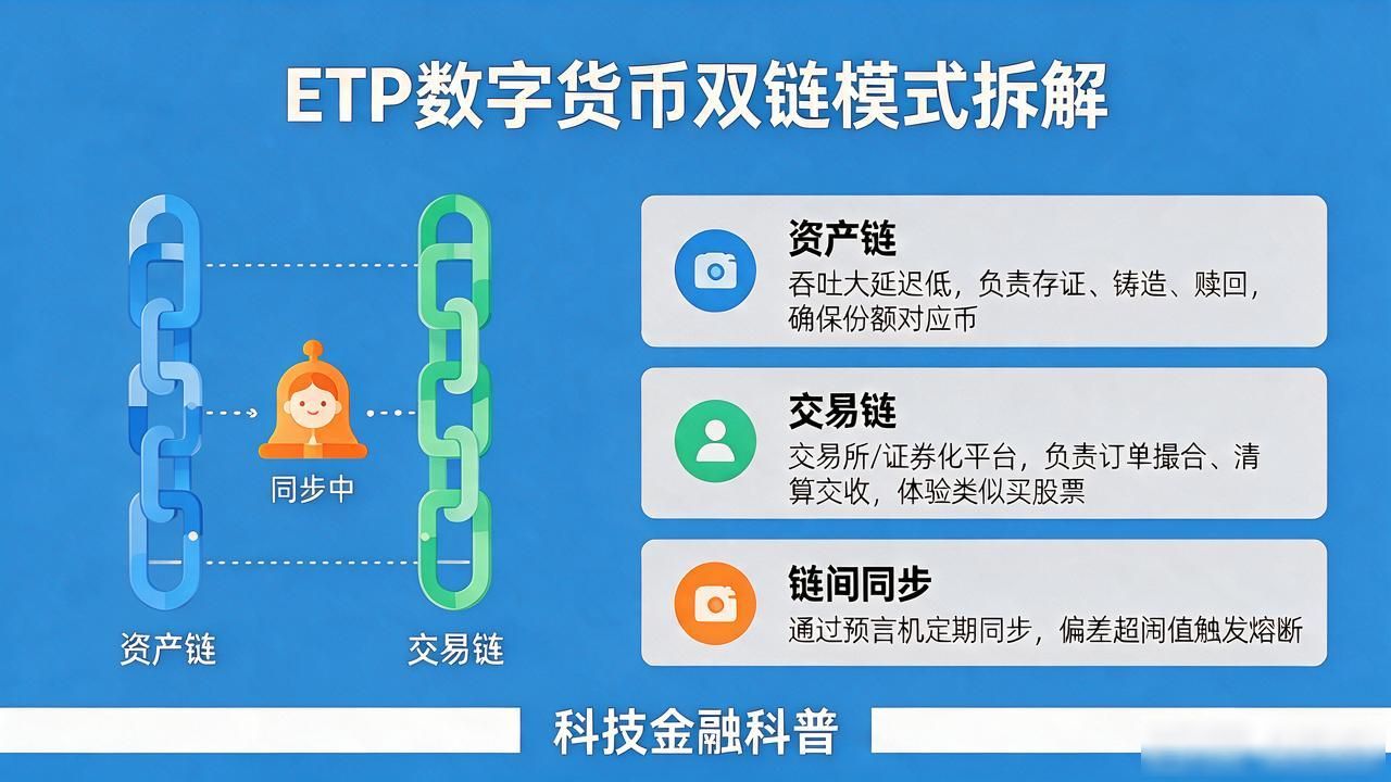ETP数字货币双链模式拆解：两条链分别管什么，凭什么比单链稳