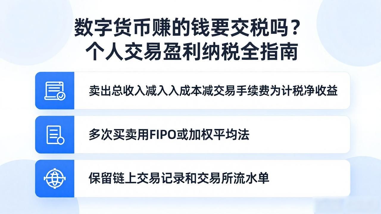 数字货币赚的钱要交税吗?个人交易盈利纳税全指南