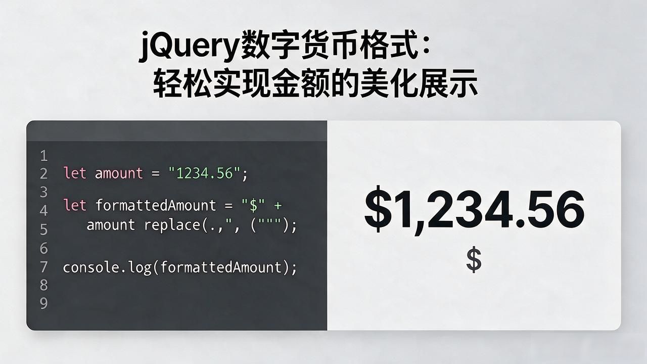 jQuery数字货币格式：轻松实现金额的美化展示