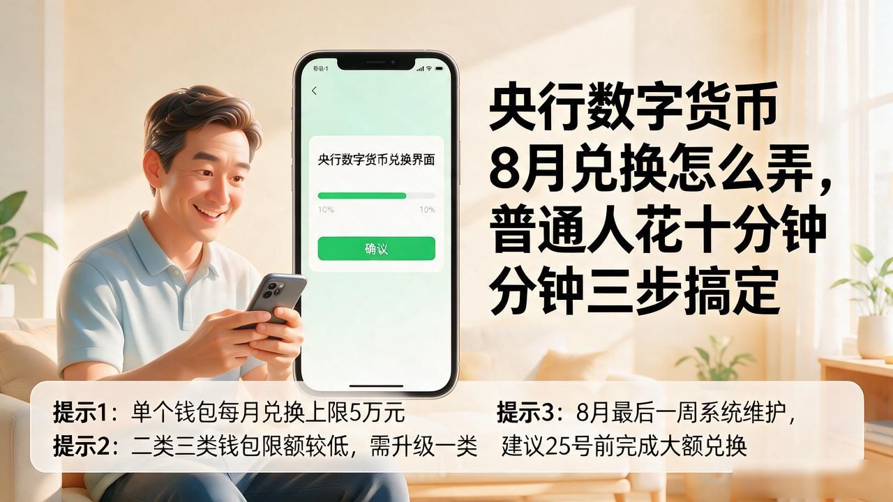 央行数字货币8月兑换怎么弄，普通人花十分钟三步搞定