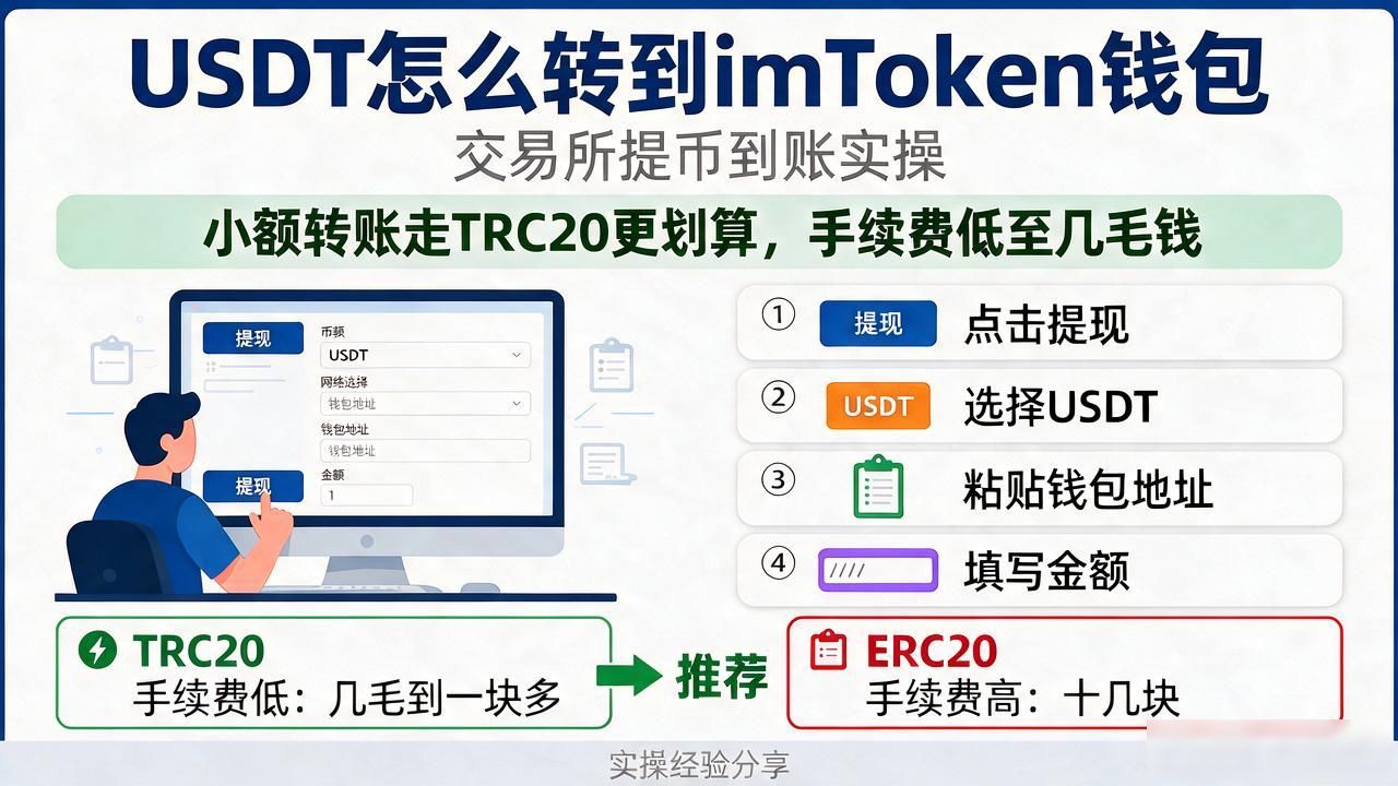 usdt怎么转到imtoken钱包，交易所提币到账实操
